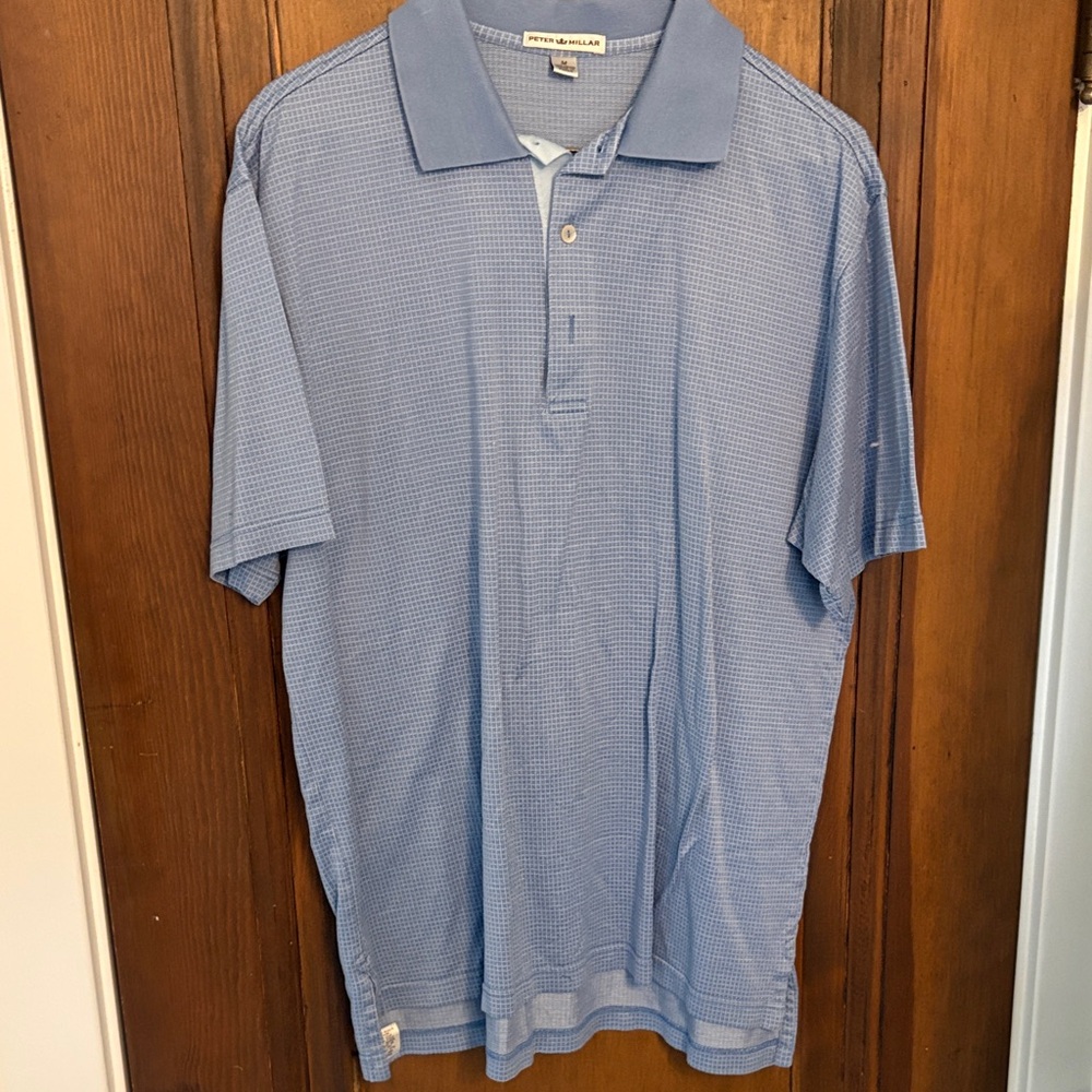 Peter Millar Sky Blue Men's Textured Polo
